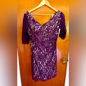 Aubergine/Champaign dress from Christina Wu Occasions.